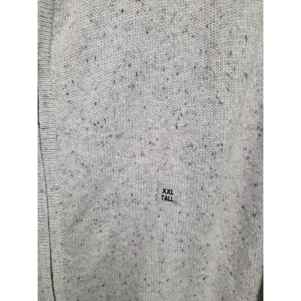 Express Men' s Full-Zip Sweater Size XXL TALL Ribbed Knit Round Neck Gray NWT - Picture 3 of 9